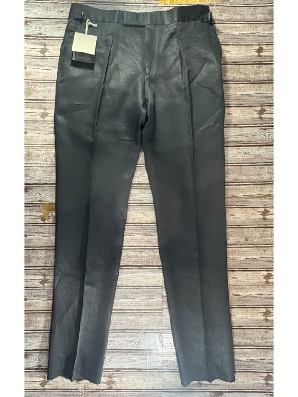 TOM FORD 100% Linen Trousers color black Size 54 / L US Pants 610049